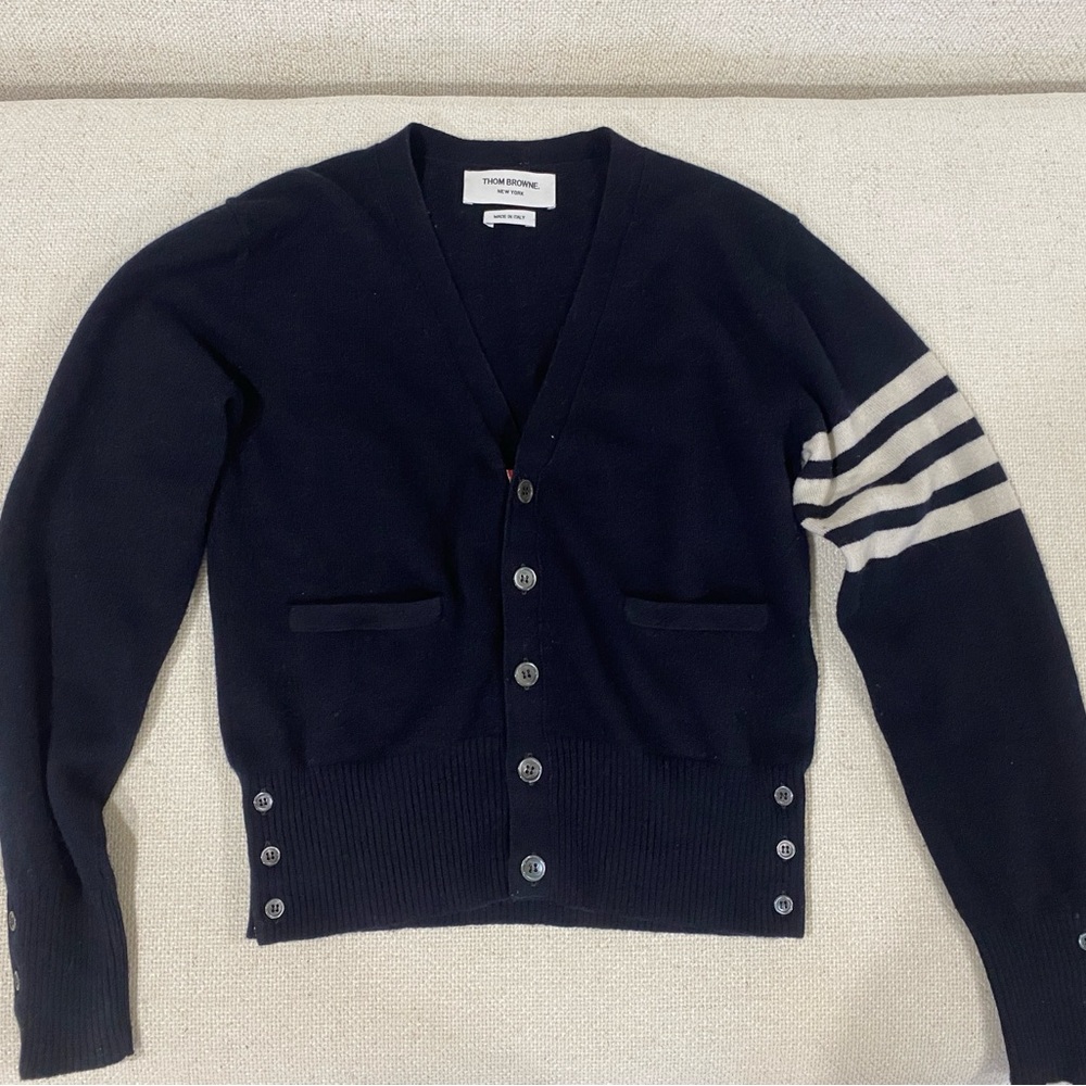 Thom Browne 4 bar Cashmere Cardigan